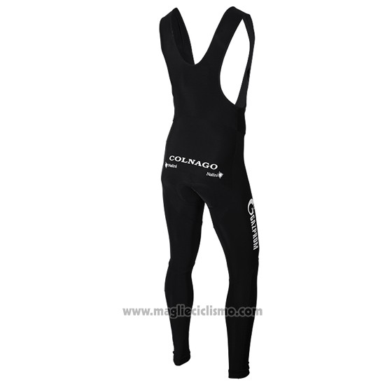 2016 Abbigliamento Ciclismo Gazprom Rusvelo Colnago Blu e Bianco Manica Lunga e Salopette